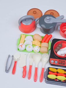 61PCS Kitchen Play Set for Kids Fun Cooking Set Tovs & Birthday Gifts Play Pretend Gift Pox Packaging Kitchen Set BBQ Toy