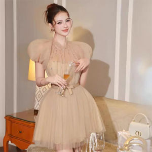 Đầm Organza Túi Xách Tay Ngắn Phong Cách Pháp