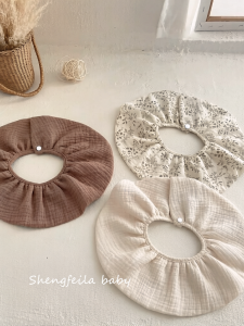 SHENGFEILA | Scandinavian Style Rotatable Anti-spitting Bib Pure Cotton Thin Round