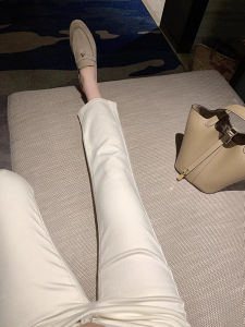 QIANCHANGNAAI | Slim Fit Light Straight Leg Jeans
