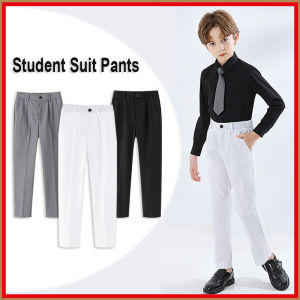 Fashion Students Khaki Trousers Slacks for Kids Boy Black Pants for 2 3 4 5 6 7 8 9 10 11 12 Year Old Gentleman Formal Suit Straight Leg Pants School Bottoms with Pocket