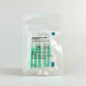 ( ฟรีกล่องพกพา !!) แปรงซอกฟัน รุ่นด้ามตรง Glows Interdental brush แปรงซอกจัดฟัน 0.6-0.8 มม แพ็ค 5 ชิ้น