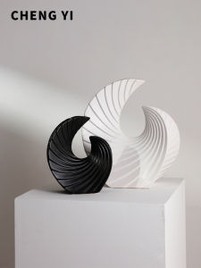 Modern Artistic Black And White Decorative Figurine for Living Room Office TV Cabinet Luxury Soft Home Decoration Accessories