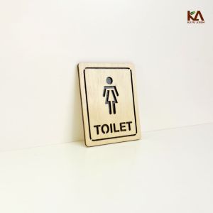 Sign Toilet | Tulisan Tanda Toilet bahan Kayu | Wooden Signage natural