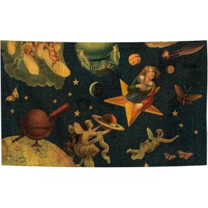 VIKAMA Retro Celestial Angel Wall Tapestry Mystical Art Backdrop Polyester Wall Hanging Bedroom Dorm Living Room Aesthetic Decor