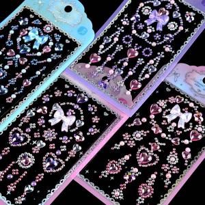 Nút Bướm Pha Lê 3D Nổi cRYSTAL Dán Trang Trí Cho Trẻ Em Và Bé Gái Đá Quý Biểu Diễn Sân Khấu Dán Mặt Trang Trí