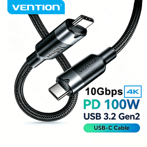 Vention | Vention 100W Type C Cable 10Gbps Video Transmission Line USB C Cable for iPhone Huawei Xiaomi Samsung Galaxy MacBook iPad 4k60Hz