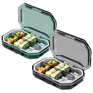 Compartment Small Pill Box Moisture Proof Pill Case Travel Pill Organizer for Pocket Purse Daily Portable Medicine Vitamin