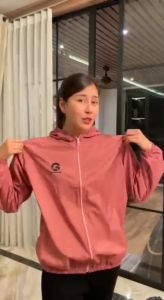 GRAFFITY Jaket Olahraga Pria Wanita Jaket Parasut untuk Lari Running Bersepeda Gym Senam
