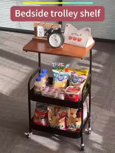Movable Storage Rack Cart Trolley Rack With Table Board Toy Snack Storage Trolley Shelf Kitchen Rack