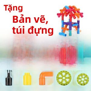 Ống Nhựa Khối Xây Dựng Đồ Chơi Dành Cho Trẻ Em Từ 3-6 Tuổi Trung Tính Giới Tính Giáo Công Cụ Học Tập Sớm Cho Mẫu Giáo