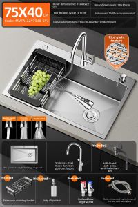 SHENYUAN | Stainless Steel Double Sink Thickened Kitchen 304