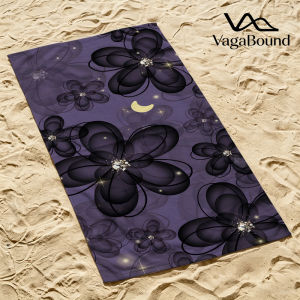 Moonlit Petals Luxury Beach Towels Crafted from Combed Cotton Plush and Absorbent Beach Towel or Pool Towels