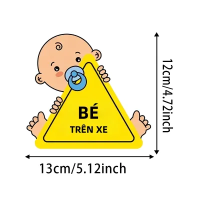 13x12cm Baby On Board Vinyl Chống Thấm Nước Decal Dán Xe Hoạt Hình Họa Tiết Động Vật Cho Windows Ốp Lưng Trang Trí Ngoại Thất Chặn Vết Trầy Xước