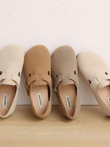 Soft Surface Flat Bottom Whole Wrap Bean Bean Slip-On Versatile Flat Bottom Womens Single Shoes Early Spring Autumn New Style