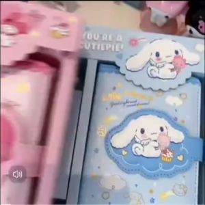 (READY STOCK)Kuromi Notebook Set Kid Children Reward Present Gift Cute Stationery可爱便携式和笔库洛米笔记本 buku nota alat tulis