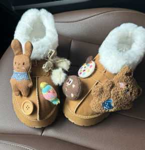 Brown Snow Boots Accessories Teddy Bear Doll Bear Decoration Plush Cotton Shoes DIY Shoe Buckle UGG Shoe Flower