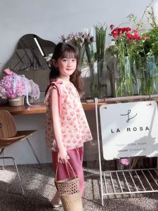 Setelan Anak Perempuan Suspender Gaya Korea + Setelan Fashion Celana  Kasual