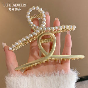 กิ๊บติดผมโลหะขนาดใหญ่สำหรับผู้หญิง กิ๊บติดผมทรงฉลาม สไตล์เกาหลี ประดับผมแบบม้วน ดีไซน์เรียบง่าย สไตล์หรูหรา