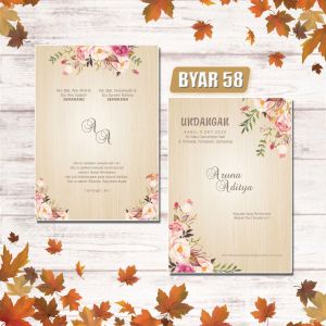 Blangko Undangan Kertas Undangan Pernikahan BYAR 58 Harga Termurah Gratis File Setting