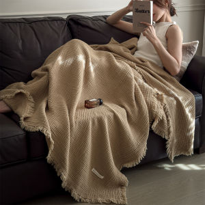 AIYUN | Cotton Tassel Jacquard Multi-Purpose Blanket