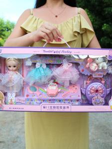 Princess Dress-Up Doll Set for Little Girls Fashion Toy Series Plastic Material Suitable for Ages 3 to 14 Years Old