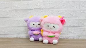 Boneka Animal Sheep Sit Domba Sayap Bawa Roti Ukuran M