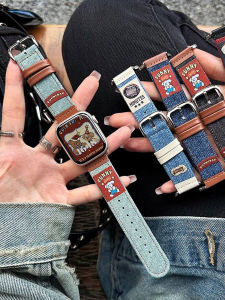 Leather Cowboy Bracelets Adjustable Watch Bands for iWatch appleWatch Casual Styles American Retro Suitable for SE987 S10 Models