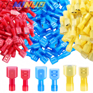 Đầu Nối Dây Nylon Spade 100/80/60 Chiếc 22-10 AWG Máy Đo Đầu Cuối Uốn Cách Điện Hoàn Toàn Đầu Nối Bằng Đồng Thau Điện