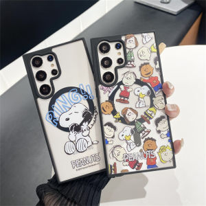 Cartoon Snoopy Magnetic Silicone Phone Case Soft Edge Protection Skin Feel Anti-Fall Cute Female Style S24 Ultra Absorption