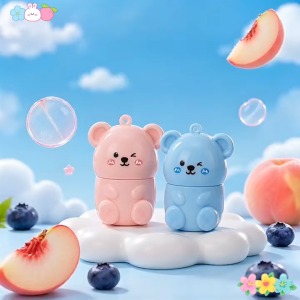 B 1 T 1 Bear Shaped Lip Balm Daily Moisturizing Lip Gloss Fruit Flavor Cute Design Natural Ingredients Moisturizes And Prevents Dryness And Chapping Comes With A Keychain For Easy Carrying Child Safe A Great Children Gift