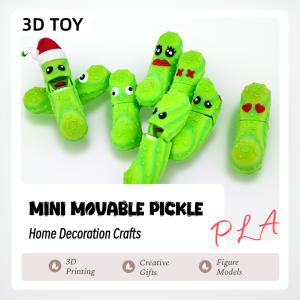 3D Printed Can Open Mouth Pickle Funny Cartoon Figure Vegetable Cucumber Model Home Decoration Handicraft Ornament Gift Kid Toys