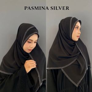hijab pashmina hitam premium dubai best seller