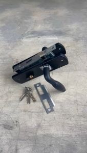 Kunci Pintu Tanggung Aigo HSJ POTTA Black Series 20 CM dengan Gagang Besar / Kunci Pintu Komplit Handle Tanggung 20 cm Sedang Pintu Medium Series Minimalis ISCO