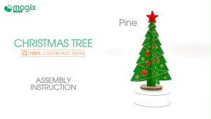 MFK05 - 14x14x25 cm - Cây thông noel lắp ráp bằng giấy carton - Cây thông noel trang trí Giáng Sinh