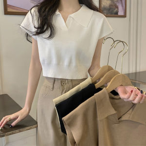 24 hour delivery Korean Fashion Short Sleeve Knitted Croptop 4 Colors Options Blouse for Women