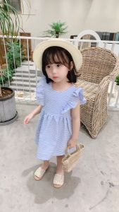 【READY STOCK】Baby Girl Kids Summer Ruffles Sleeve Princess Dress 女童格子荷叶边公主裙 (C10)
