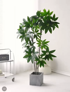 SCHEFFLERA ARBORICOLA Artificial Plant Artificial Flower Faux Greenery Potted Plant Home Decoration Indoor Outdoor Decorative Plants for Living Room Bedroom Office Desk Tabletop Garden Café Event Wedding Artificial Decorative Plant Ornament Accessories
