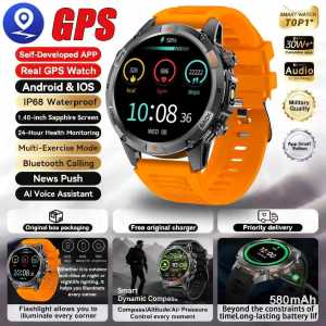 2025 New outdoor military Dual-band GPS position Compass SmartWatch Bluetooth call IP68 Waterproof SWIM Sport SmartWatch For Men