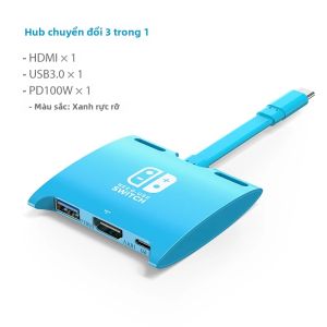 Cáp Chuyển Đổi Video CABLETIME Cho Nintendo Switch USB C Sang HDMI 4K Với Sạc Nhanh PD Đa Cổng Kết Nối USB 3.0 Cho Laptop - Tương Thích Với Dell
