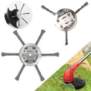1Pcs 6 inch Universal Weed Brush Head Steel Wire Wheel Grass Trimmer Head Removal Moss Rust Lawn Mower Grass Trimmer Heads