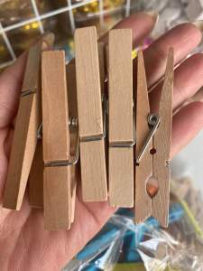 Set 100 kẹp gỗ 7cm làm phụ kiện kẹp treo ảnh trang trí handmade