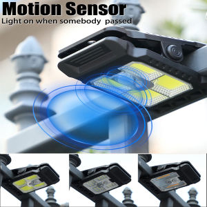 Portable Waterproof Body Sensor Lamp Outdoor LED Solar Clip Light Home Camping Wall Lights For Fences Balconies Warehouse