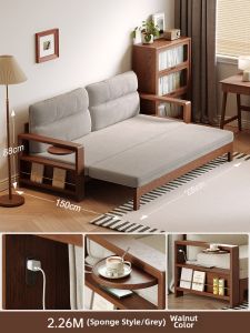 DONGMU | Small Space Solid Wood Foldable Extendable Sofa Bed