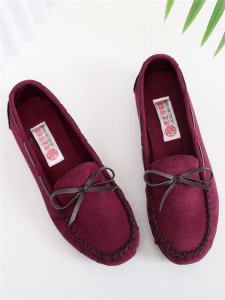 Jingcore รองเท้ากอมมิโน่แบบใหม่ฤดูใบไม้ผลิและฤดูร้อนปี2023 รองเท้าคุณแม่รองเท้าผ้าสไตล์ปักกิ่งแบบเก่าแบบสวมเท้า รองเท้าชั้นเดียวส้น ผู้หญิง