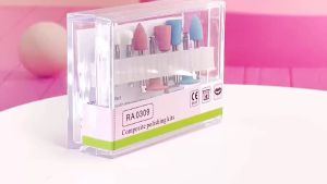 9pcs/Box Dental Composite Polishing for Low Speed Handpiece Contra Angle Kit RA0309 Resin Sanding Polishing Set