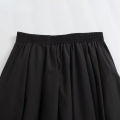 Mooyufon Nữ Vintage Chic Cao Cấp Chân Váy Dài Chữ A Màu Đen Xếp Ly Rộng Thường Ngày Dài Đến Giữa Bắp Chân Thời Trang Mùa Xuân Dành Cho Nữ Trung Niên. 