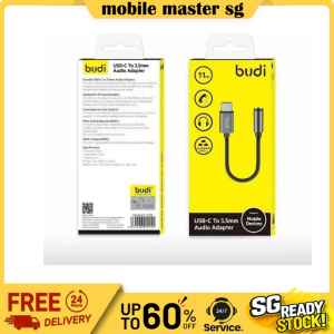 BUDI USB Type-C to 3.5mm Audio Adapter Aluminium Shell Headphone AUX Converter 11cm
