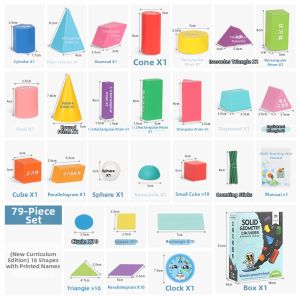 Geometric Solid Shapes Building Blocks Educational Tool