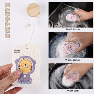 1/3/7 PCS Magic Wood Pulp Dishwashing Sponge Cartoon Compression Reusable Sponge Wipe Kitchen Household Cleaning